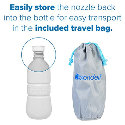 Brondell GoSpa Travel Bidet GS-70 – Portable Peri Bottle for Postpartum & Perineal Care, 400ml Handheld Bidet with Angled Nozzle, Collapsible Design, Nozzle Storage & Travel Bag, Fog - color: Fog