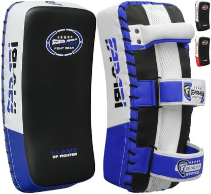 Farabi Thai Pad Training Kick Pad Curved Coaching Pad Kicking Mix Martial Arts x 1 Single Unit - color: Blue (Pair)