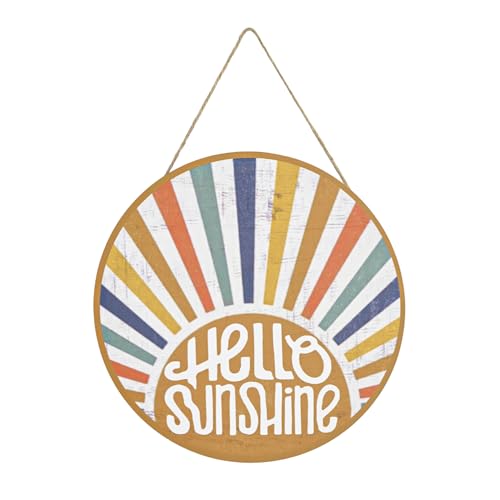 Smile Summer Welcome Wooden Decorations, Hello Summer Sunshine, Farmhouse Hanging Door Decor for Holiday Home Accent - style: Sunshine