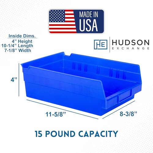 HE HUDSON EXCHANGE 12" x 8" x 4" Plastic Nesting Storage 12” Shelf Bin, Blue - color: Blue, size: 1 Pack