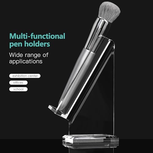 SANRUI Acrylic Pen Holder Desktop Display, Vertical Fountain Pen Pencil Stand Ballpoint Showholder, Clear Makeup Brush Rack, Paintbrush Drying Support Organizer Desk for Exhibitions,Office,Store Use - style: Vertical Pen Holder（1PCS)
