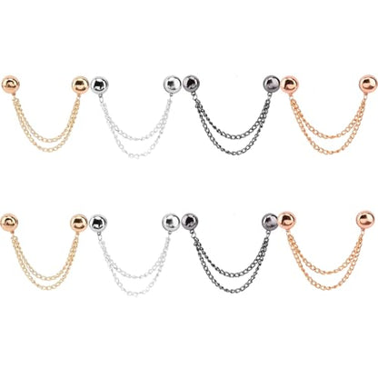 8 pcs Multi Functional Magnetic Clothes pegs, Round Magnetic Clothes pegs with Chains, Suitable for securing Shirts, T-Shirts, headscarves, Pants, and Skirts (4 Colors)