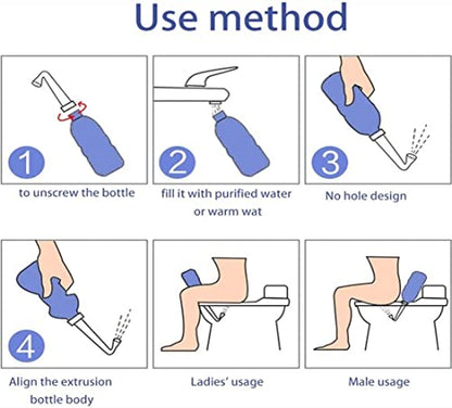Portable Bidet Bottle for Travel Personal Hygiene Care Manual Bidet (11in) - size: 11in