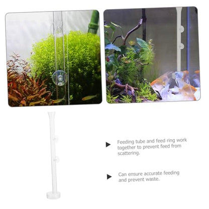 TOYANDONA Acrylic Fish Feeding Tube 2cm Diameter 50cm Length Aquarium Shrimp Feeder Tray Fish Tank Accessories Feeding Supplies