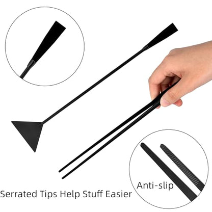 4Pcs Stainless Steel Aquascape Tool Kit with Tweezers Scissors Spatula | Black Anti-Rust Fish Tank Starter Kit Aquarium Plant Tools for Trimming Scraping Reptile Feeding - color: Black