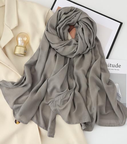 Thin Cotton Scarf For Spring And Summer, Pure Color Edged Sunscreen Shawl - color: 3