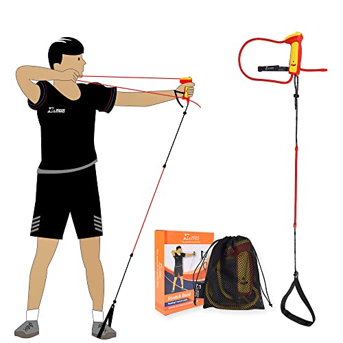 Archery Bow Trainer Draw Training Aid Device Strength Stretch Band Exerciser for Recurve Bow Compound Shooting Youth Adults Beginner Portable Bow Riser Handle - color: Yellow