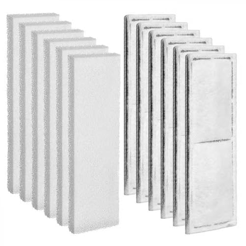 Pangda 12 Pcs Carbon Filter Foam Pads and Foam Filters Compatible with U3 Range of Internal Underwater Sponge Aquarium Underwater Filter Accessories for Internal Replacement Aquarium Fish Tank - size: 7.72'' X 2.36''