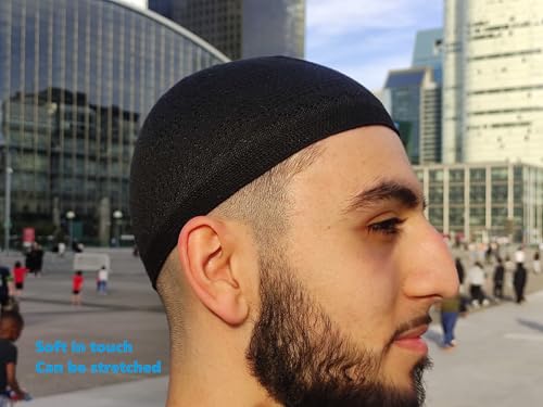 Generic Muslim Hats - Keffiyeh Kufi Hats for Men’s Common use and Islamic Gifts | Skull Cap |Muslim Clothes - Islamic Clothing for Men| 2pcs, 2 Designs, 2 Colors, Black; White & Black