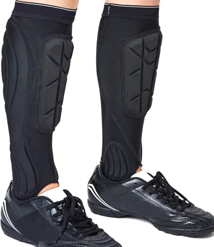 Soccer Shin Guards, Soccer Protective Gear with Calf and Ankle Pads, Shin Guard Pads for Youth and Adult - color: Black, size: X-Large