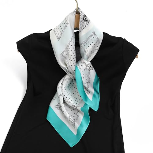 STARWHISPER 27" Square Head Scarf for Women Silk Feeling Satin Scarf Women Fashion Silk Scarf for Wrapping Hair - color: Quadrate3