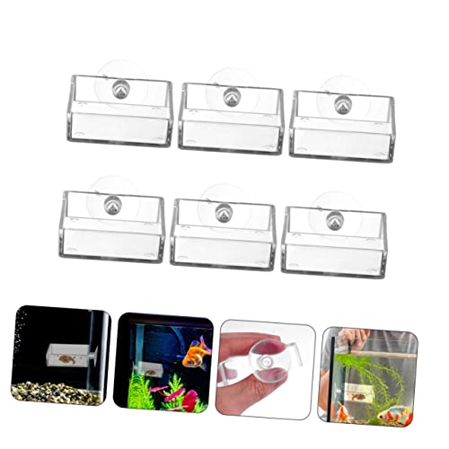 6pcs Acrylic Aquarium Feeder Bowls with Cups for Feeding Freshwater and Shrimp Tanks Compact and Convenient Food Holders