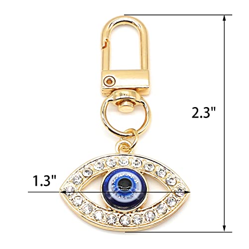 Evil Eye Keychains Car Key Ring Bag Purse Charm for Women Men - Good Luck Amulet Protection - color: C