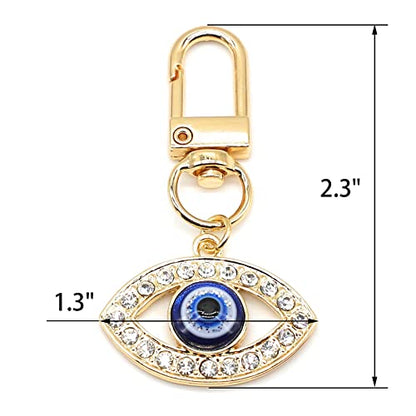 Evil Eye Keychains Car Key Ring Bag Purse Charm for Women Men - Good Luck Amulet Protection - color: C