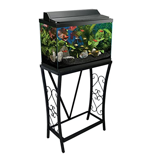 Aquatic Fundamentals 10 Gallon Metal Aquarium, 20.9" L x 11" W, Black - size: 10 Gallon