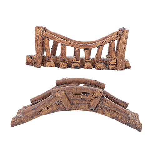 BESPORTBLE 2pcs Fish Hide Bridge Aquatic Ornament Underwater Decoration for Fish Tank Pet Design with Lifelike Details for Climbing Pets