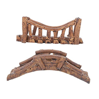 BESPORTBLE 2pcs Fish Hide Bridge Aquatic Ornament Underwater Decoration for Fish Tank Pet Design with Lifelike Details for Climbing Pets