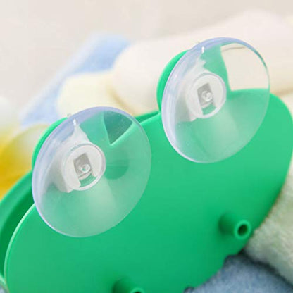 Frogs Shaped Soap Dish Holder with Suction Cups Kitchen Bathroom Soapbox for Case Household Accessory Planter Desktop Decoration