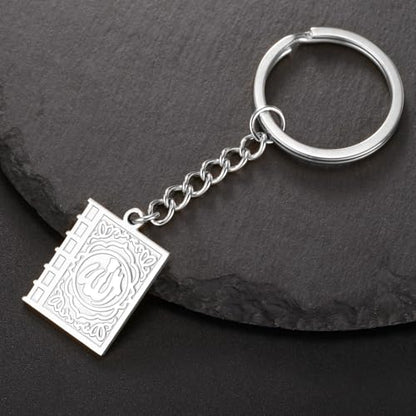 Keychain with Allah Square-shaped Keychain Islam Surah Koran Muslim Amulet Allah Keyrings Religious Keychain Jewelry - color: Allah-k-s