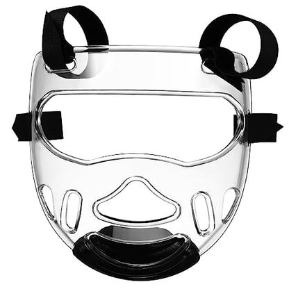Angoily Taekwondo Mask, Clear Kickboxing Sparring Headgear, Breathable Martial Arts Face Protection - color: 3pcs