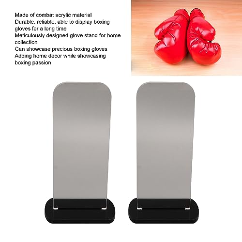 Fdit 2Pcs Acrylic Boxing Glove Stand, Vertical Boxing Glove Display Stand Baseball Glove Display Stand Acrylic Gloves Holder (Black)