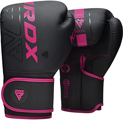RDX Women Boxing Gloves, Pro Training Sparring, Maya Hide Leather, Muay Thai MMA Kickboxing, Adult, Heavy Punching Bag Focus Mitts Pads Workout, Ventilated Palm, Multi Layered, 8 10 12 14 16 Oz - size: 8OZ