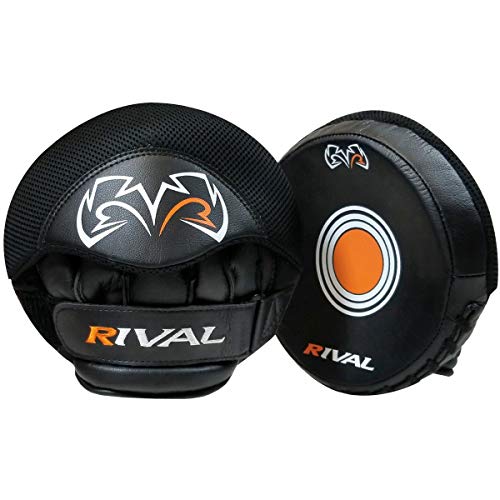 RIVAL Boxing RPM5 2.0 Parabolic Punch Mitts - Perfect for Precision and Combination Punching, 7" Diameter Striking Surface - color: Black