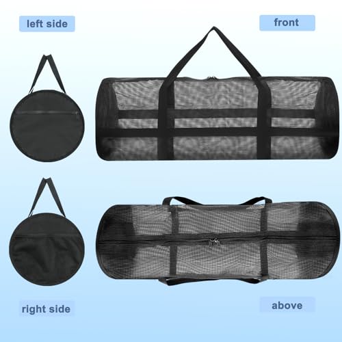 Diving Mesh Duffel Bag Large Capacity, Quick-Dry Ventilation System Mesh Duffel Bag for Scuba Diving, Snorkeling & Spearfishing Ideal Beach Travel Companion with a Splash-Proof Phone Pocket