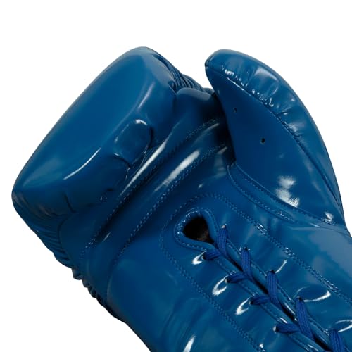 TITLE Boxing Inferno Intensity Lace Training Gloves - MMA, Kickboxing, Punching Bag, Sparring - 14, 16, 18oz - color: Blue/White, size: 14 oz