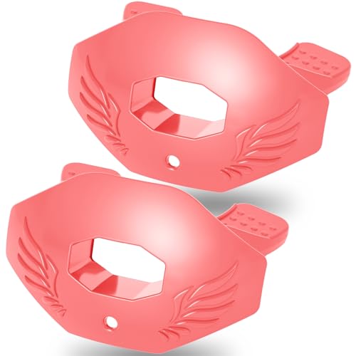 2Pcs Youth Football Mouthguard,Football Mouthpiece with Strap,No Boil. | Soft and Durable, Maximum Breathing Channel, - color: Pink