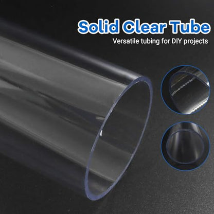 Luomorgo Clear PC Rigid Tubing Pipe, 1 Pack, Round Plastic Tube | 1.81 Inch (46mm) ID x 1.97 Inch (50mm) OD x 12 Inch (305mm) Length, for Fish Tank, Water Pipe & DIY Lighting - size: 46mmx50mm