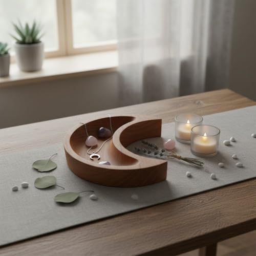 Crescent Moon Decorative Tray Trinket Dish Display Prop Versatile Storage Holder Jewelry Organizer for Party Home Table