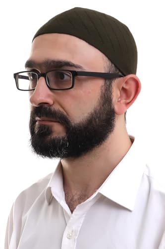 ihvan online Kufi Hats for Men, Taqiya, Takke, Turkish Muslim Winter Woven Caps, Peci, Islamic Prayer Skullcap, Islamic Gifts - color: Khaki