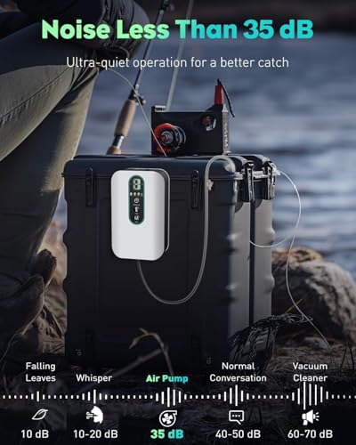 Pawfly USB Rechargeable Bait Aerator for Fishing, Portable Oxygen Pump for 5 to 100 Gallon Buckets, Livewells and Minnow Tanks - style: 5 to 20 Gal (Kit with Light)