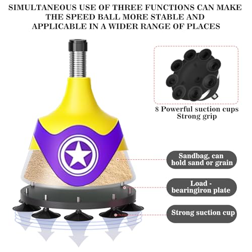 Punching Bag with Stand for Youth & Adults - Reflex Bag with Suction Cup，for Training Boxing Equipment &Fitness Set，Home Gym Equipment - color: Multicolour