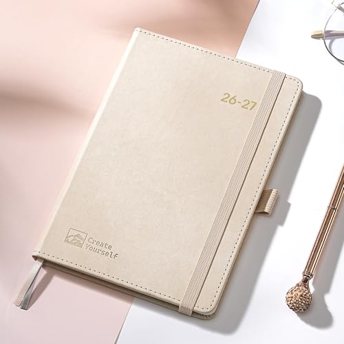 2026-2027 Planner - Academic Planner 2026-2027 Weekly Monthly Planner, July 2026 - June 2027, 5.7'' x 8.4'', Thick Paper, Leather Cover, Pen Holder, Back Pocket, Perfect Daily Organizer - Off-white - color: Off-white