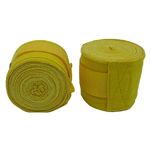Elastic Professional 180 inch Handwraps for Boxing Kickboxing Muay Thai MMA, Boxing Hand Wraps 180, Boxing Wrap Roller, Kickboxing Wraps, Hand Wraps, Wrist Wraps Boxing, MMA Hand Protection - color: Yellow