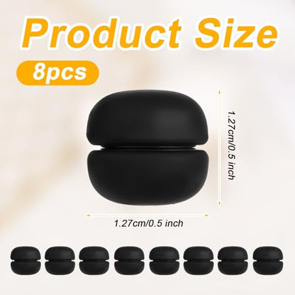 8pcs Magnetic Hijab Pins, Small Hijab Magnets Multi-Purpose No-Snag Scarf Clasp Pinless Brooch for Women Men Shawl Scarves Clothes - color: Black