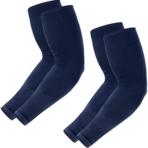 Newbyinn UV Sun Protection Arm Sleeves for Men Women Youth, Cooling Sleeve - color: 2 Pairs: Navy Blue