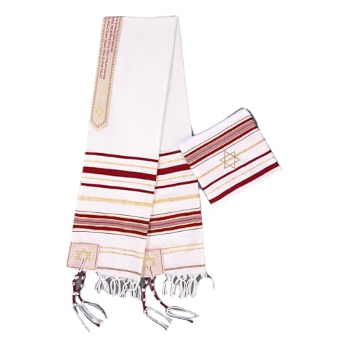 NEW-Red tallit lady prayer shawl Christian woman jewish cloth scarf - color: New-red