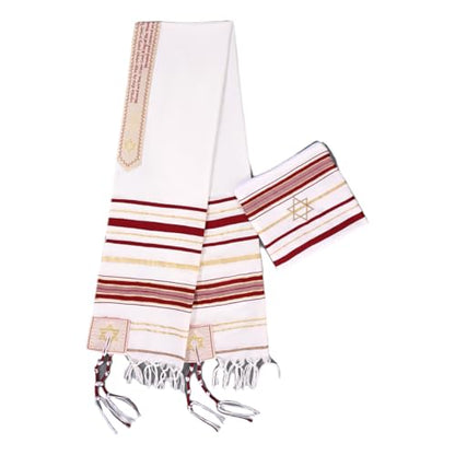 NEW-Red tallit lady prayer shawl Christian woman jewish cloth scarf - color: New-red