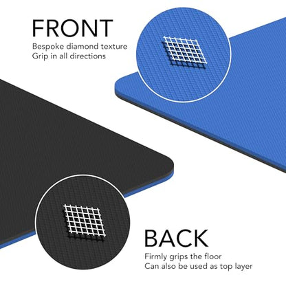 Large Exercise Mat – Extra Thick 10mm Workout Mat (72"x32") – Non-Slip TPE Yoga Mat for Women & Men – Pilates, HIIT, Fitness & Home Gym Mat – Includes Free Carry Bag - color: Blue