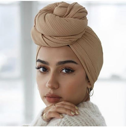 Ribbed Jersey Hijab Scarf for Women, Hijab for Women Muslim Breathable Stretchy Hajib - color: Mocha