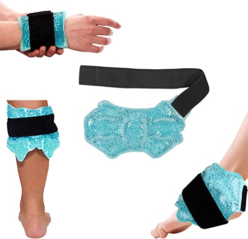 Ankle/Sport Foot Ice Therapy Wrap,Hot Cold Ice Gel Pack with Adjustable Brace for Sprained Ankles, Plantar Fasciitis, Achilles,tendonitis, and Swelling Feet,Microwaveable, Freezable and Reusable | with Adjustable Strap for Sprained Ankles, Plantar Fasciit