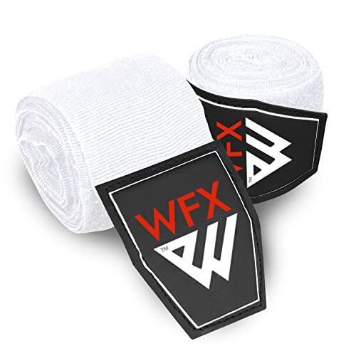 WFX Boxing Hand Wraps 3.5 4.5 Meter Martial Arts Bandages Inner Gloves Wrist Support Straps Punching Under Hand Knuckles Heavy Elasticated Training Bag Mitts Muay Thai - color: White, size: 3.5 M