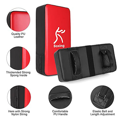 Odoland Punching Mitts Kick Pack Set, Boxing Mitts Focus Pads, Taewondo Kick Pad, Great for Boxing, Kickboxing, Karate, Muay Thai, MMA Training