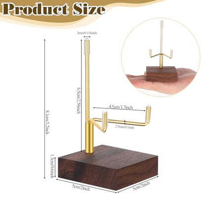 Xthrotsenk Walnut Wood Display Stand with Adjustable Metal Arms Small Display Easel Holder Crystal Displays Stand for Displaying Geodes Seashell Fossil Coral Crystal Rock (2"x2"x3.2") - size: 2 Inch