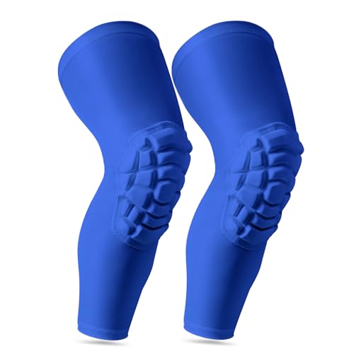 Knee Pads Compression Leg Sleeve Wrestling Volleyball Football Knee Pads, Knee Compression Sleeve for Youth Adult, 1 pair of Knee Sleeves ((#1) Blue-2pcs,Large) - color: (#1) Blue-2pcs, size: Large
