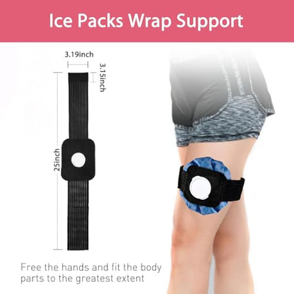 Ice Pack for Injuries Reusable, Ice Bag for Injuries Hot Water Bag for Hot & Cold Therapy, No-Leak Elastic Ice Bag with Elastic Breathable Support Wrap, 3 Sizes 6/9/11" - size: 6/9/11“