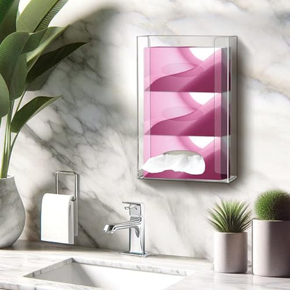 Acrylic Glove Box Holder, Wall-Mounted Glove Dispenser, Floating Glove Box Organizer, Large Size (for 3 Boxes), 10.5" W x 15.0" H x 3.5" D (Mounting Hardware Included) - size: Large (for 3 Boxes)